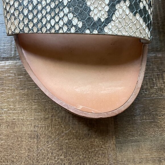 Dolce Vita Mustard & Snakeskin Leather Slide Sandals – Size 8 - Picture 9 of 11